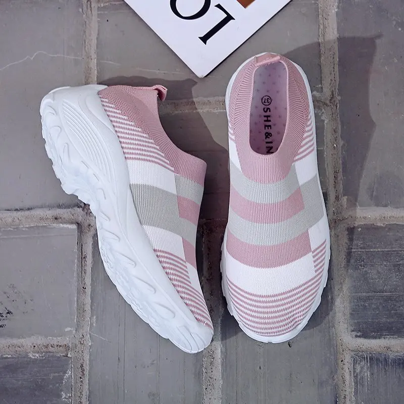 zapatillas mujer Women Running Shoes Sneakers Breathable Mesh Shoes Platform Sneakers Platform Slip-On Sneakers Walking