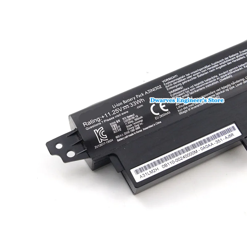 11 25 V 33Wh A3INI302 Батарея для Asus F200M F200MA R202CA F200CA X200CA X200MA Sonic зубная щётка мастер 202CA