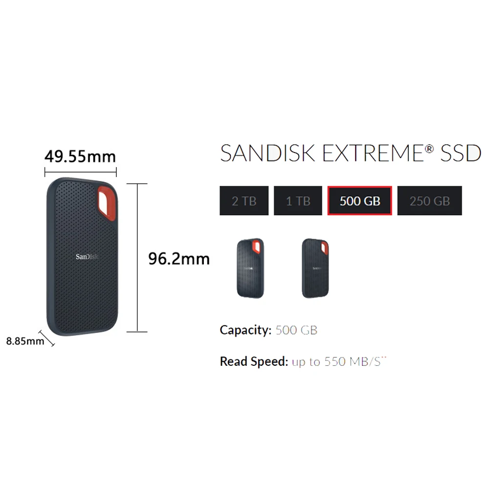 Внешний твердотельный Диск SanDisk hdd SSD 500 Гб 1 ТБ 2 USB 3 TypeC внешний жесткий диск для