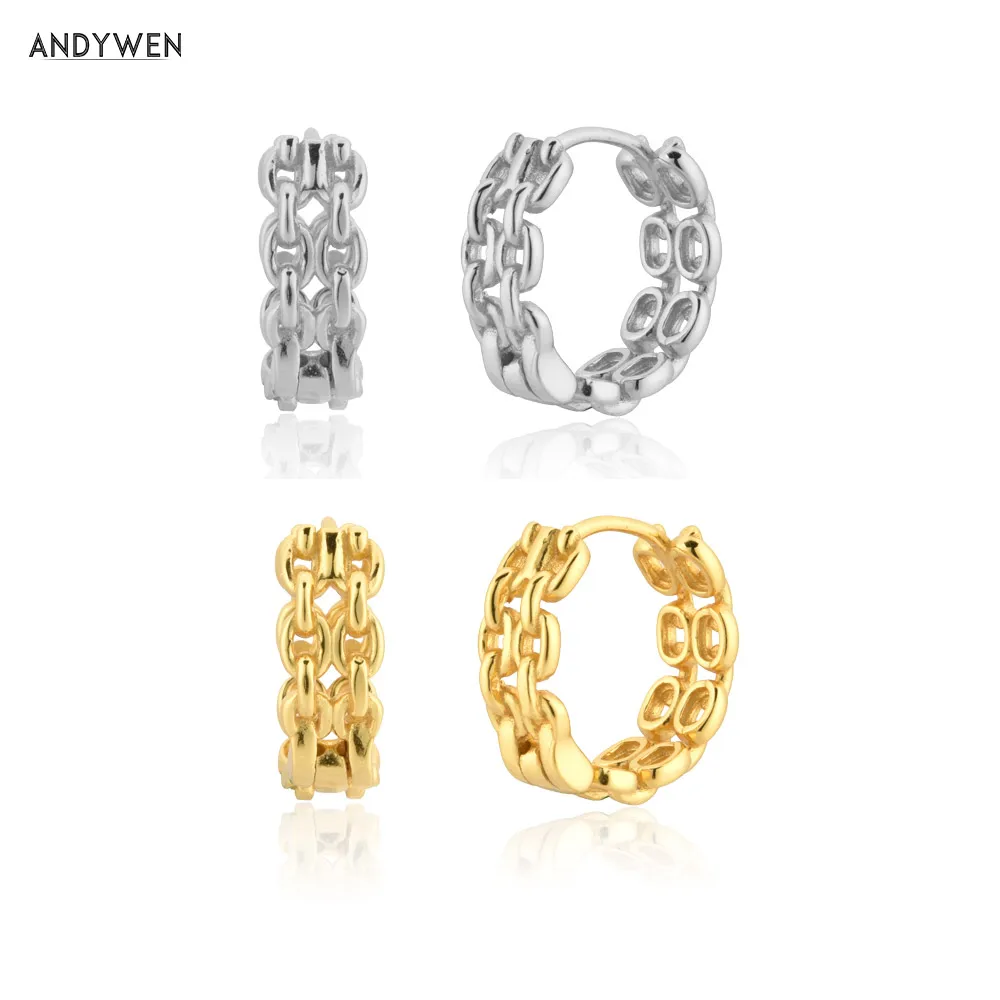 

Серьги-кольца женские круглые из серебра 925 пробы с цепочкой двух размеров