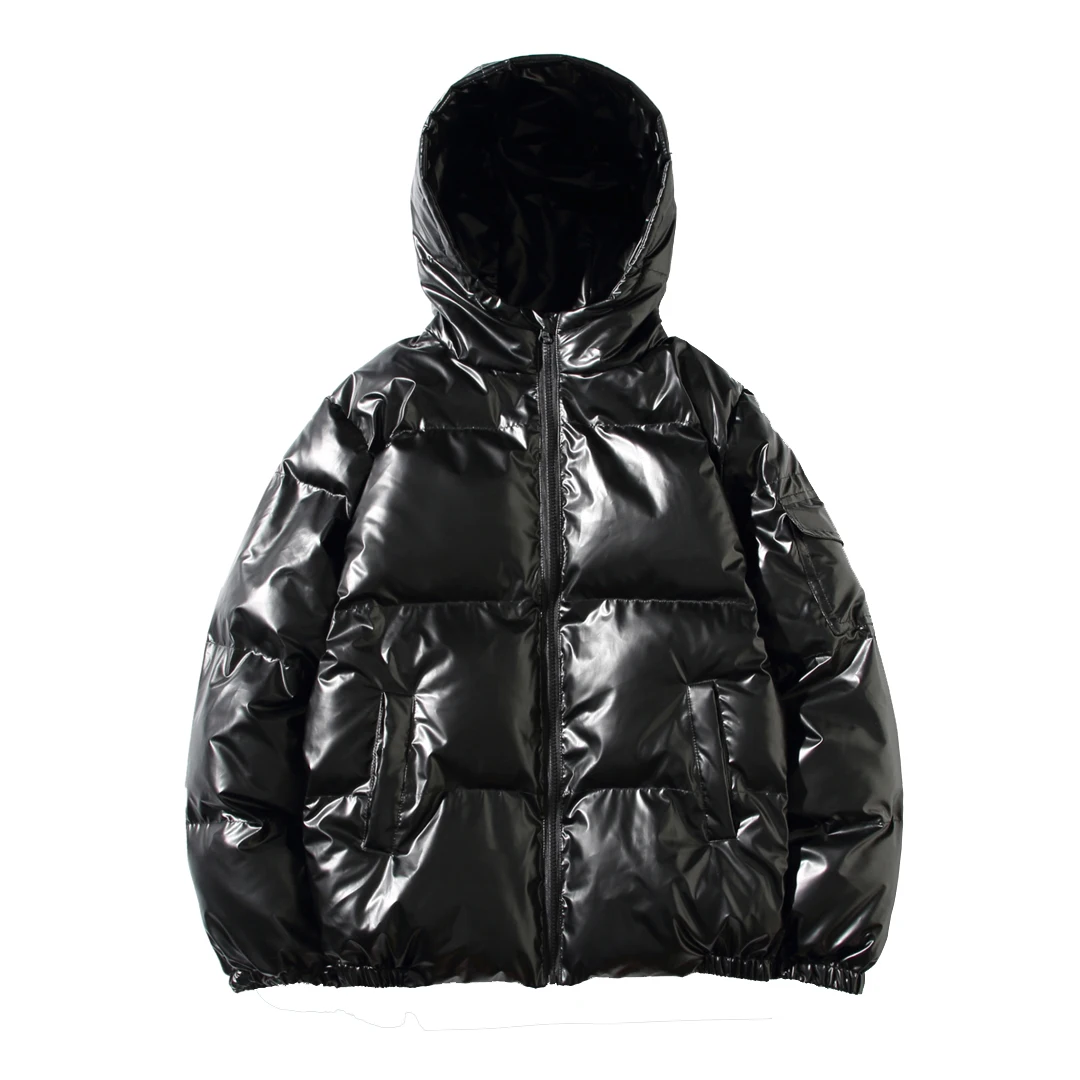 

Pu Leather Winter Jackets And Coats Couple Harajuku Hip Hop Loose High Street Casual Thicken Warm Parkas