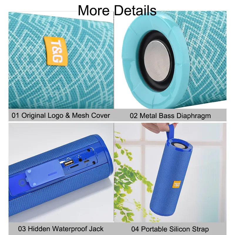 TG149 Outdoor Waterproof Portable Bluetooth Wireless Speaker Mini 3D Stereo Music Subwoofer Box | Электроника