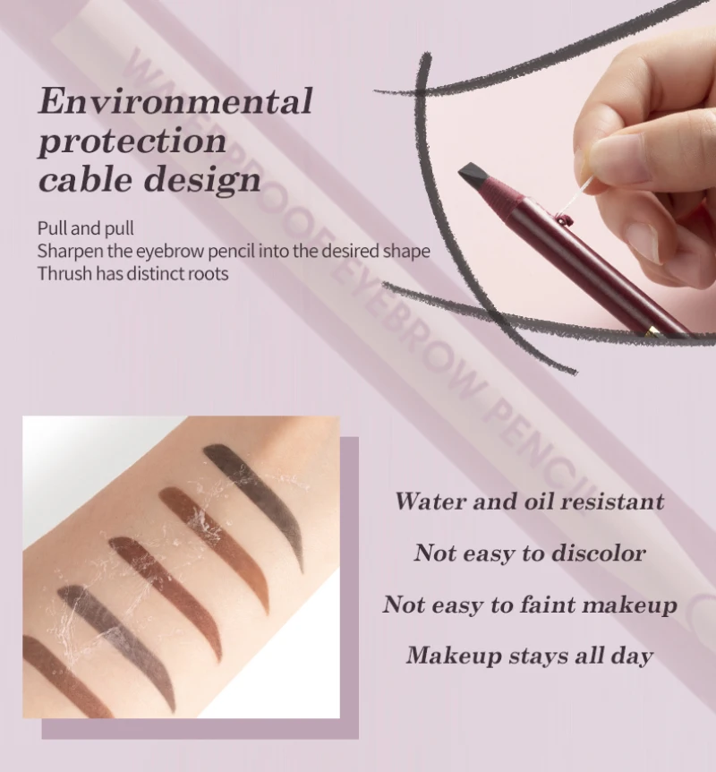 Карандаш для бровей водостойкий цветной 1 шт.