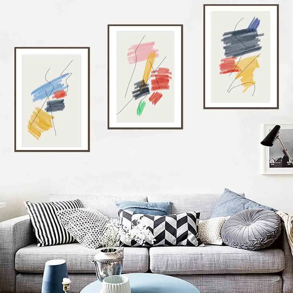 Скандинавская абстрактная масляная живопись молодежная простая акварельная