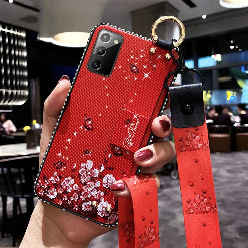 Ремешок на запястье Чехол для Samsung Галактики S21 S20 S10 S9 S8 S7 edge Plus Ultra Примечание 20 10 9 8