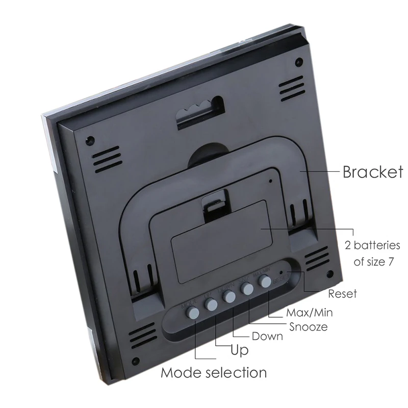 Цифровой будильник с монитором температуры и влажности часы для спальни