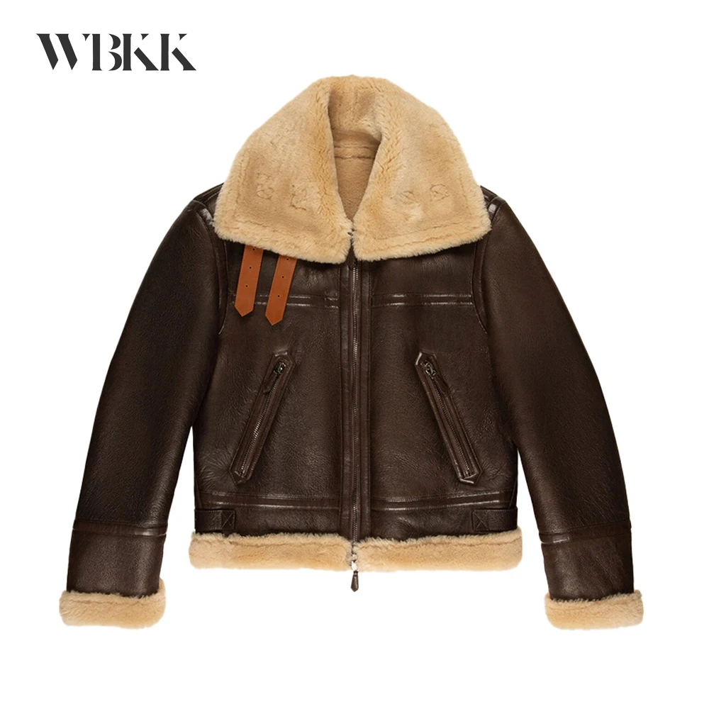 

WBKK 21ss Winter New Style Men Shearling Biker Jacket #wfmd2546