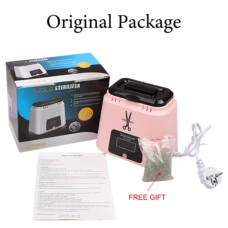 

New Tool Sterilizer for Metal Tools With Free Glass Balls Cleaning Disinfection Storage Box Nail Art Equipment for Manicure