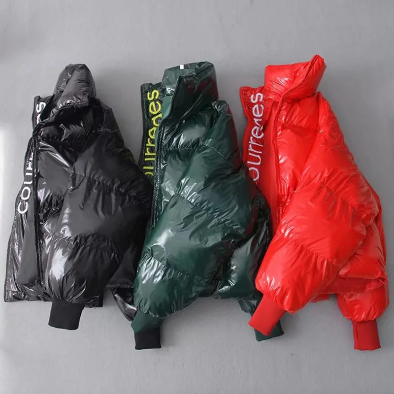 Женские зимние куртки с хлопковой подкладкой блестящие водонепроницаемые