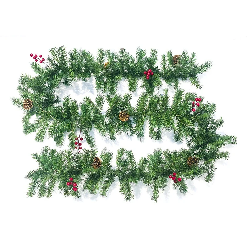 

Christmas Artificial Garland Wreath 2.7M Hanging Ornament Rattan Green Hanging Rattan Home Party Christmas for Christmas Crafts
