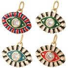 Эмалевые подвески с фианитами, турецкие Подвески с синим глазом, самодельные серьги, ожерелье, браслет, милый Готический Шарм для изготовления ювелирных изделий, аксессуары