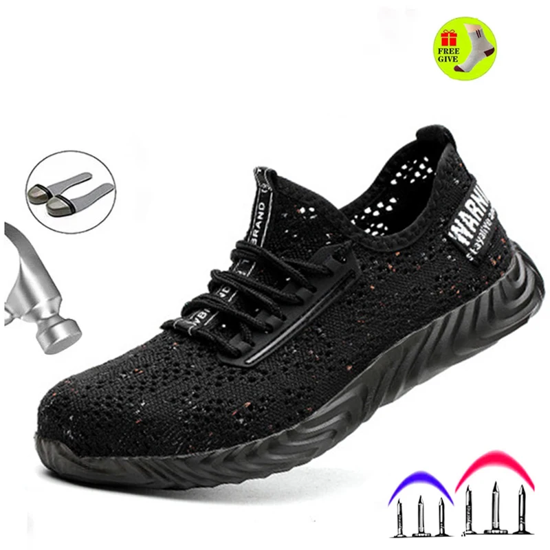 Safety Shoes Brand Summer Lightweight Steel Toecap Unisex Work Safety Boots Breathable Men Women Shoes Plus Size Safety Shoe