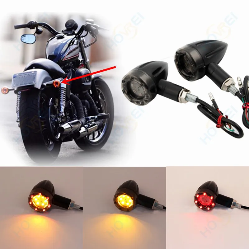 Универсальный светодиодный поворотник в стиле ретро для мотоцикла лампа кафе Racer