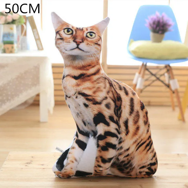 1 шт 3D печать кошка задняя Подушка плюшевая игрушка подарок имитация кошка подушка(многослойная) Cojines Decorativos Para диван 43x35 см - Цвет: M