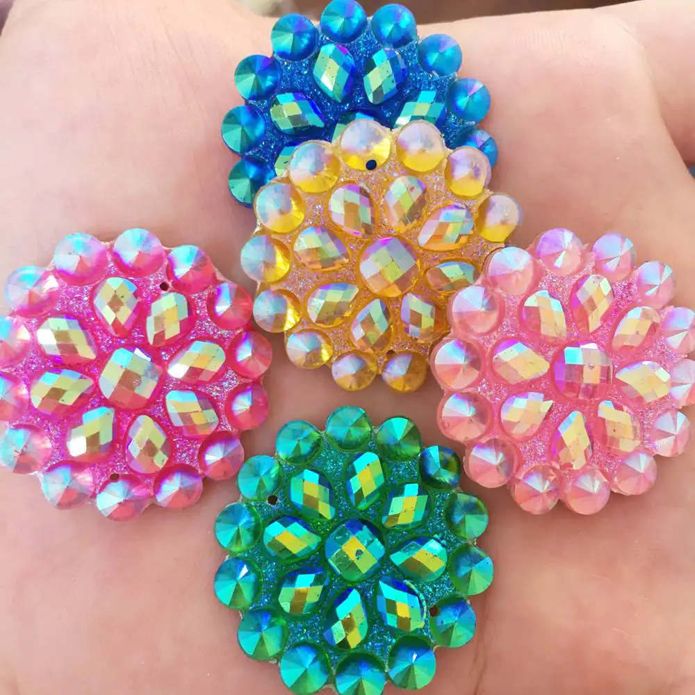 Два кольца в одном 12 шт./набор 30 мм AB Смола блестящие туфли на плоской подошве с