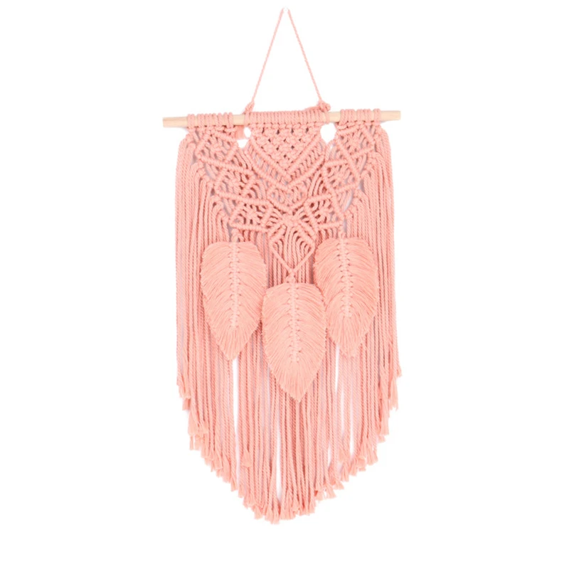 Новинка серый желтый розовый гобелен из макраме настенный богемный шик