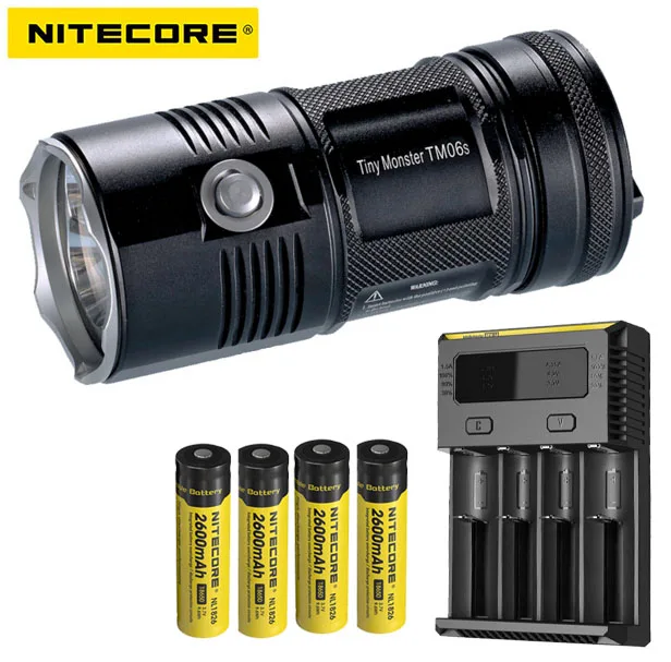 Nitecore TM06S 4000 люмен 359 метр крошечный Монстр 4x Cree XM L2 U3 фонарик + 4Xnitecore 3500mah батарея