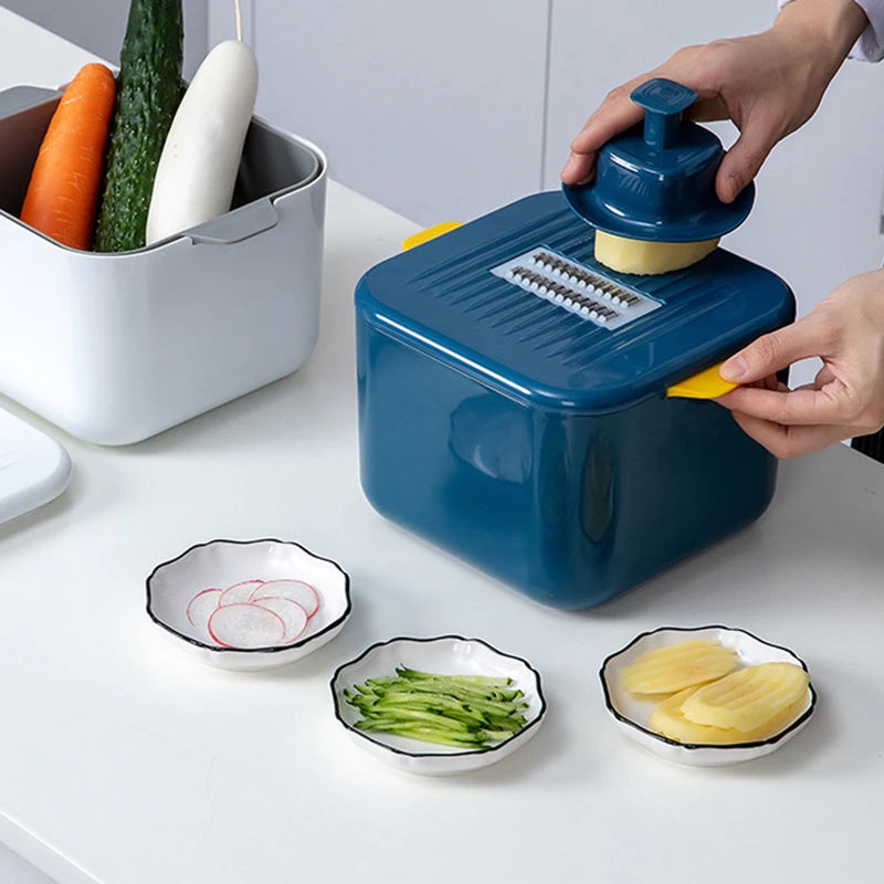 

Household Vegetable Cutter With Steel Blade Slicer Potato Peeler Carrot Cheese Grater Vegetable Slicer Kitchen Accessories Tool