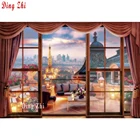 Алмазная вышивка, вышивка крестиком, окно, пейзаж 5D, алмазная живопись сделай сам, городское строительство, полноразмерная мозаика, картина из бисера