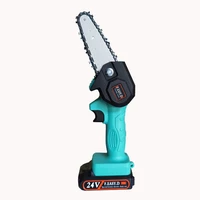 24v portable electric pruning saw one hand mini chainsaw woodworking garden logging tools rechargeable adjustable cutting speed