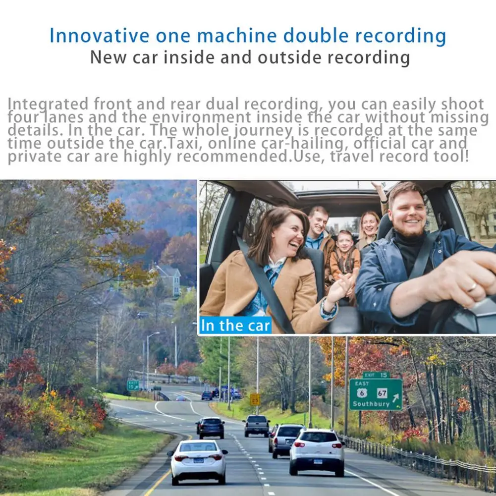 Автомобильный видеорегистратор HD с двумя объективами парковочный монитор