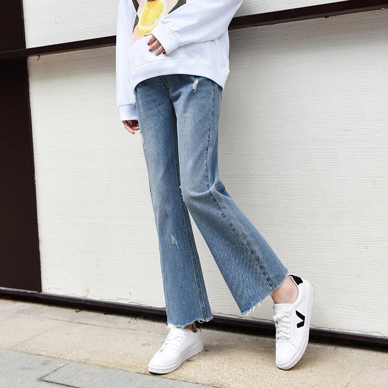 

Широкие брюки для беременных джинсы для беременных 2021 беременности джинсовые штаны и хлопковой подкладкой для мальчиков, спортивные штаны,...