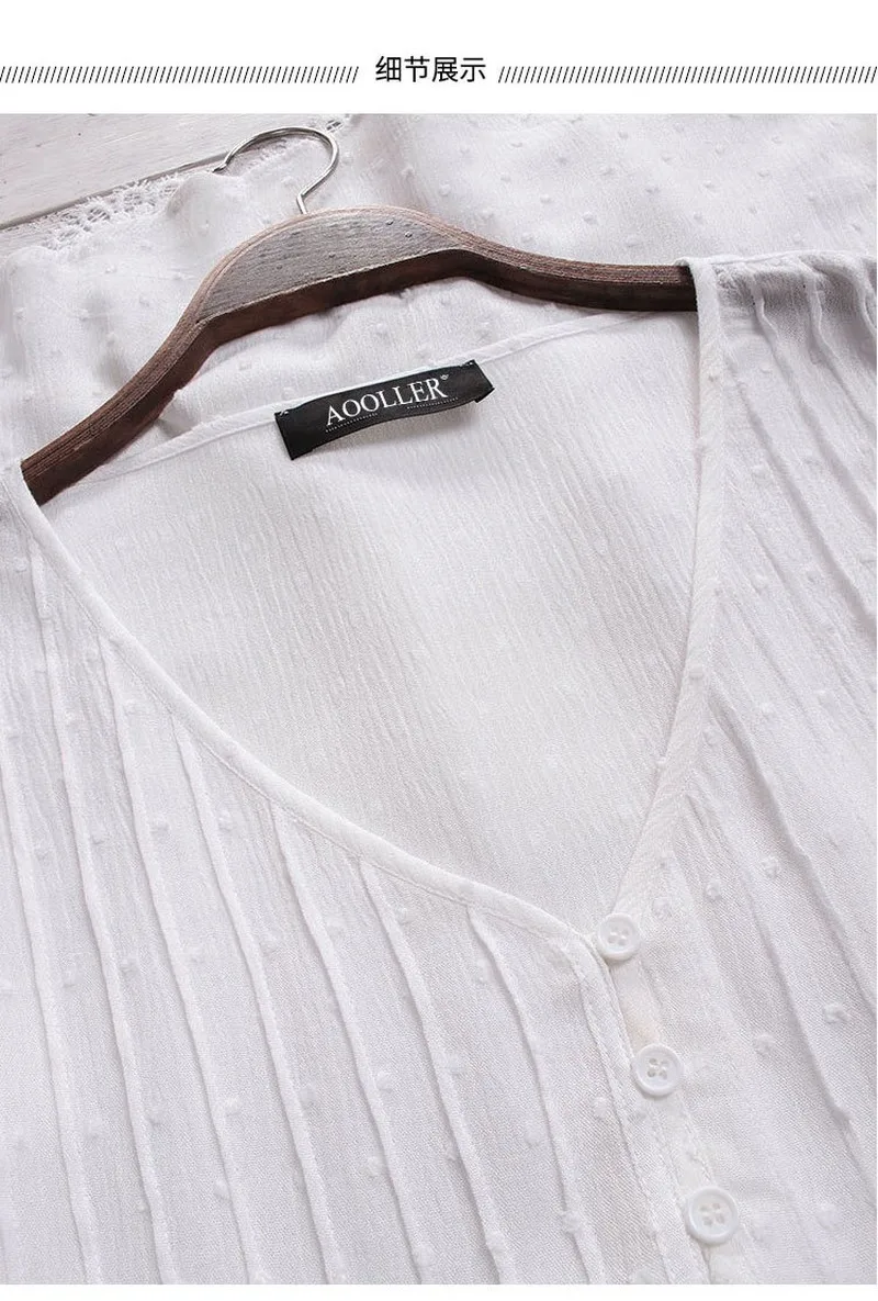 

New Fashion Women's Solid Color Loose V-neck Blouse Half Sleeve Plus Size 5XL Hollow Out Shirts Top Spring Autumn Clothes Female