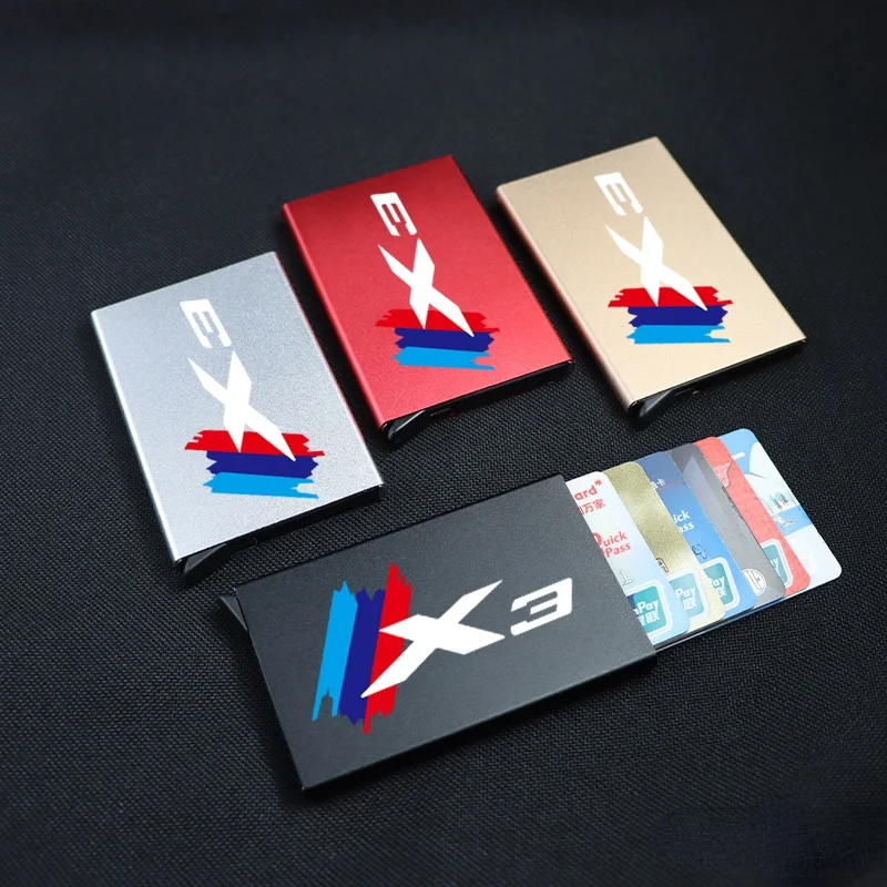 

For Bmw X3 F25 E83 G01 Anti-theft ID Credit Card Holder Men Women Porte Carte Thin Metal Wallets Pocket Case Car Accessories