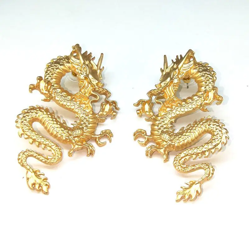 Женские сережки подвески Wonder Chic вечерние серьги в стиле ретро с драконом
