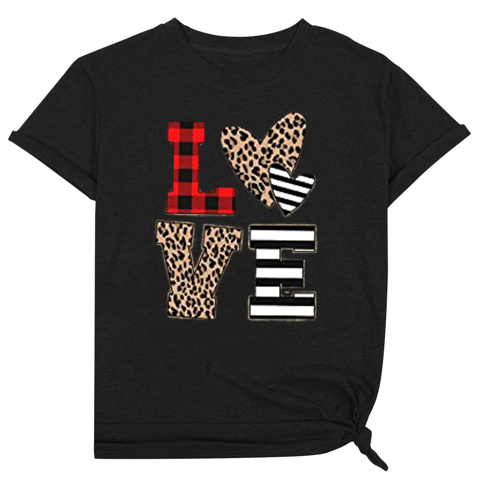 

Harajuku Woman Tshirts Fashion Valentine Printing O-neck Short T-shirt Loose Top Shirt Plus Size Vintage Футболки