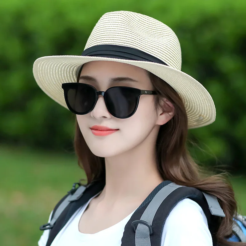 Популярная модная летняя повседневная Пляжная Шляпа Унисекс с большими полями