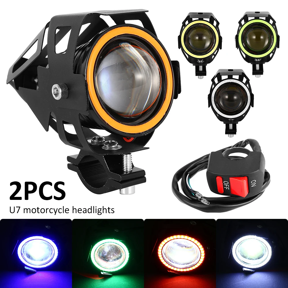 2 шт. 30 Вт U7 фары для мотоцикла ангельские глазки точечные светильник с DRL