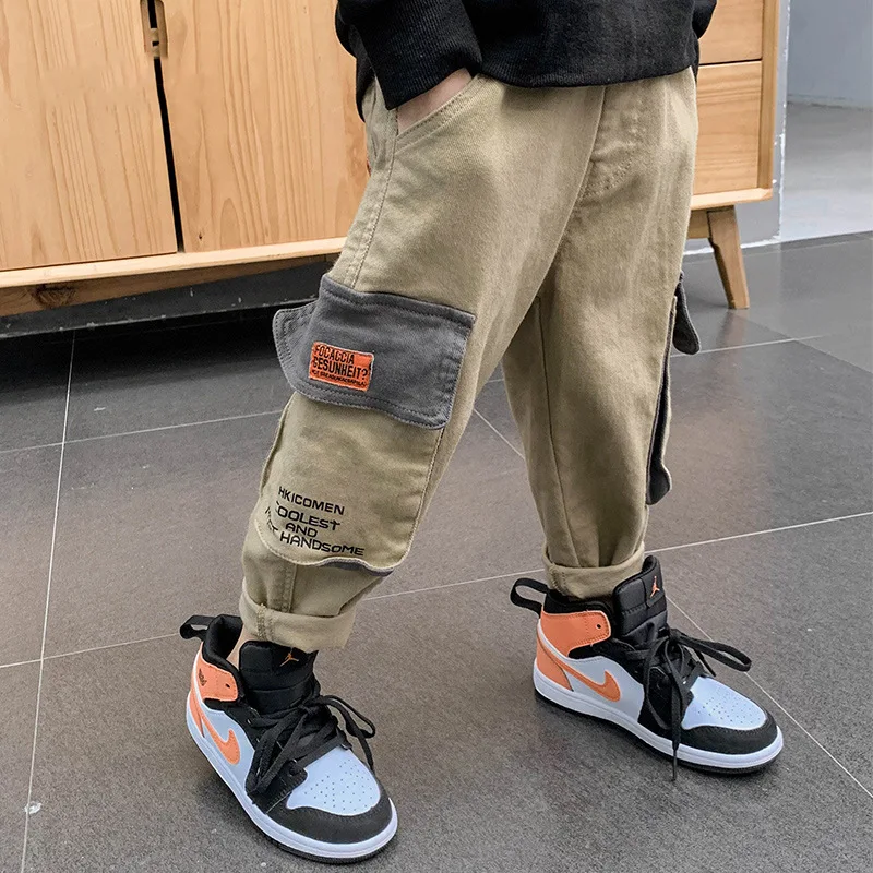 

Kids Boys Cargo Pants 10 to 12 years Casual Trousers 2020 New Autumn Cotton Pockets Pants Teenage Outfit