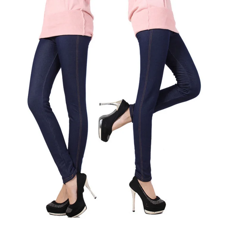 

Winter Thick Plus Velvet Women High Waist Skinny Jeans Simple Fleece Warm Slim fit Stretch Ladies Casual Denim Pencil Pants