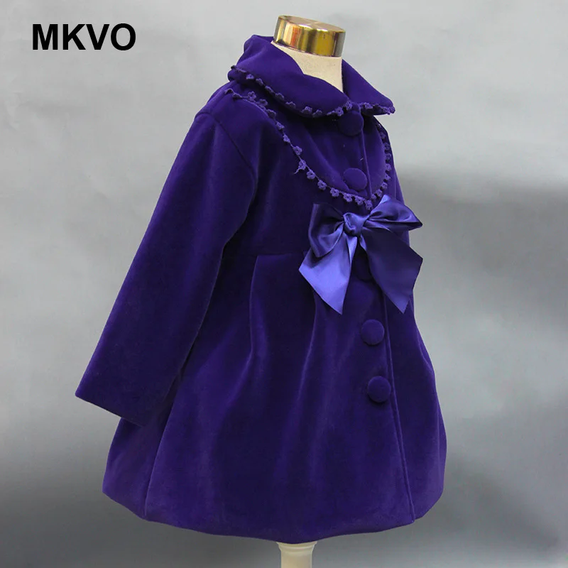 Осенне-зимняя детская одежда шерстяная длинная куртка принцессы теплое красное