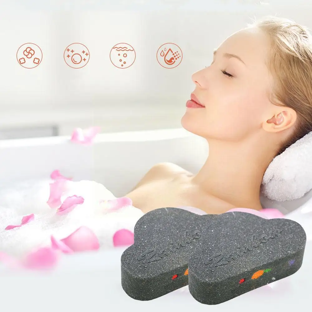 

160g Rainbow Soap Black Cloud Bath Salt Moisturizing Exfoliating Cleaning Body Skin Bubble Bath Bombs Multicolor Bubble For L7o8