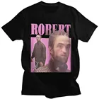 Летняя мужская футболка Роберт Паттинсон стоячий мем забавная чистая футболка с коротким рукавом Роба футболка одежда с круглым вырезом топы