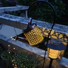 Кованая Железная ажурная лампа, металлическая Лейка на солнечных батареях, сказочный светильник, светодиодный светильник для улицы, сада, водонепроницаемое освещение для душевой