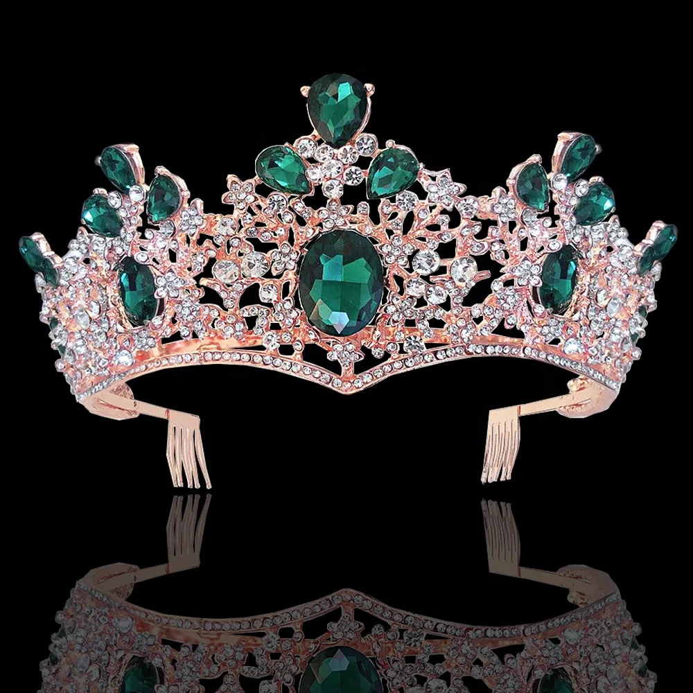 

Colorful Bride Headband Crystal Hair Band Ymor Bridal Crown Tiaras Hair Wedding Quincenera Accessories 30