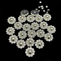 12 14mm sunflower round flower tray buckle pearl bow handmade diy hair accessories material