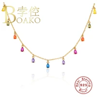 boako 925 sterling silver necklace jewelry for women 2021 trend stars moon cadena plata zircon choker necklace collier