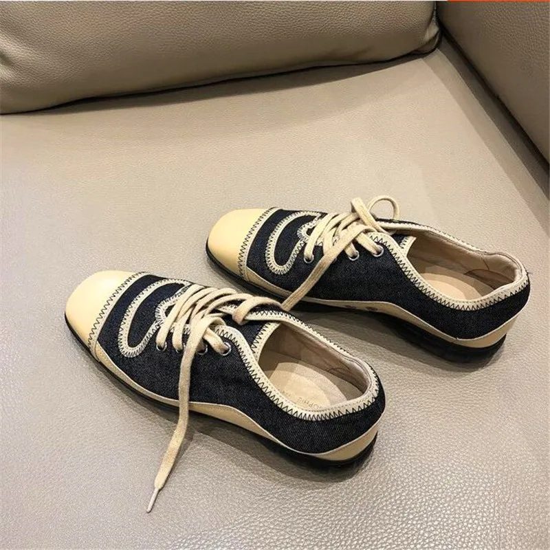 Обувь на низком каблуке лоферы шнуровке женская офисная обувь повседневная