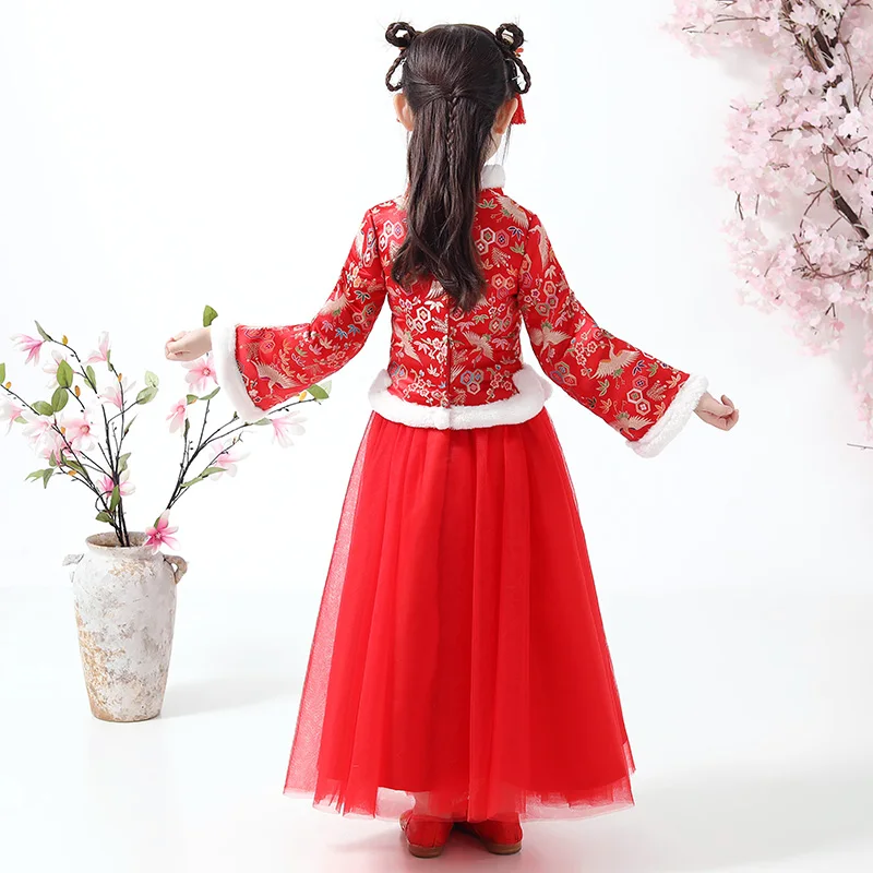 Зимнее платье для девочек с цветочным узором подружки невесты китайские