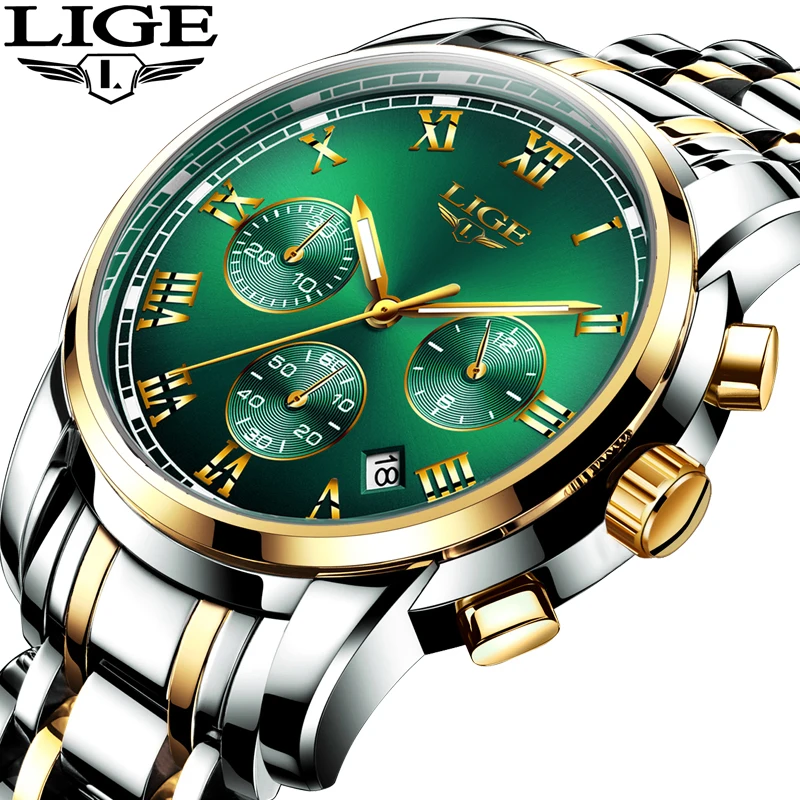 

Watches Men 2021 LIGE New Luxury Brand Chronograph Male Sport Watches Waterproof Stainless Steel Quartz Men Watch Relojes Hombre