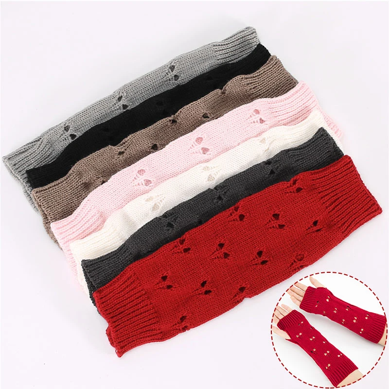 

Women Gloves Stylish Hand Warmer Winter Gloves Love Knitte Ski Fingerless Warm Fingerless Gloves Fashion Clothing Accessories