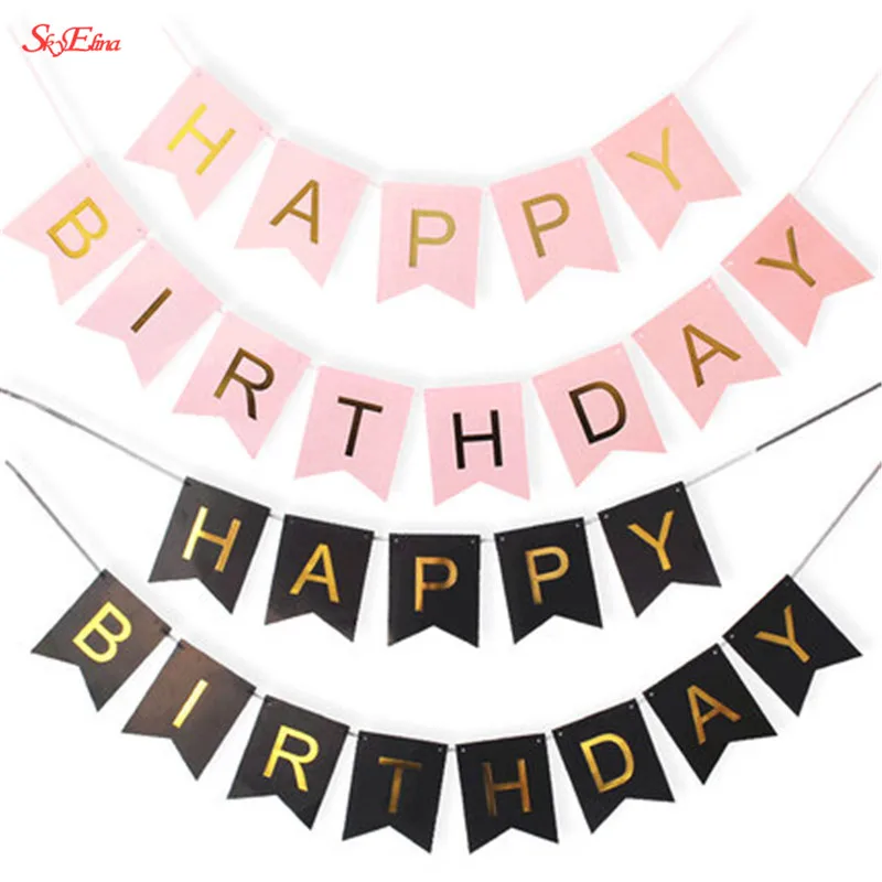 Баннер на день рождения бумажные флажки фотообои для мальчиков и девочек детский