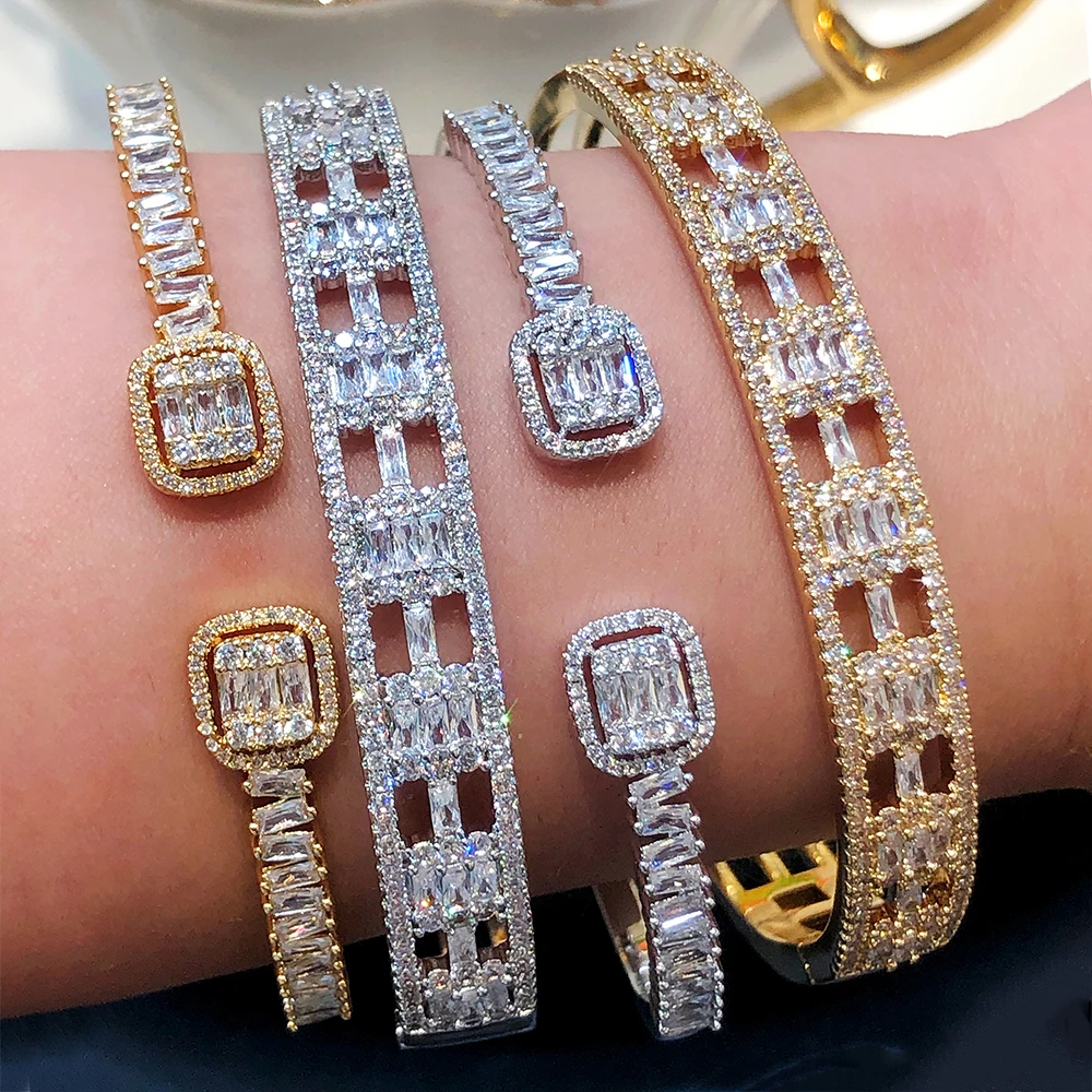 Missvikki роскошный блестящий новый дизайн открытый браслет манжета для женщин