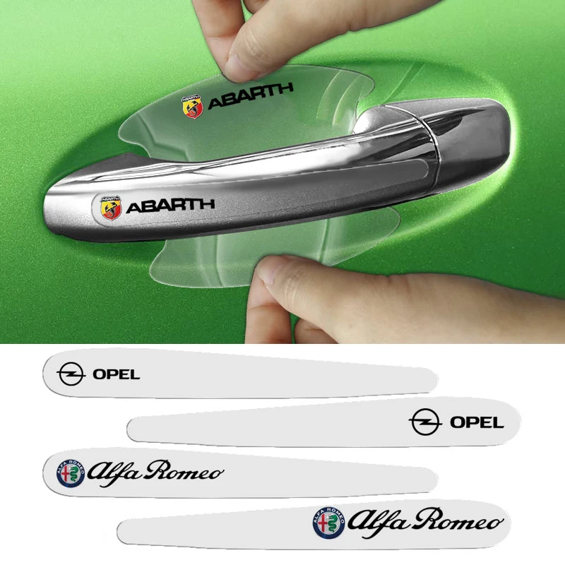 

8pcs Car Door Sticker Transparent Auto Handle Protection Scratch Stickers For Opel Astra G H J F K Insignia Vectra C D Zafira B