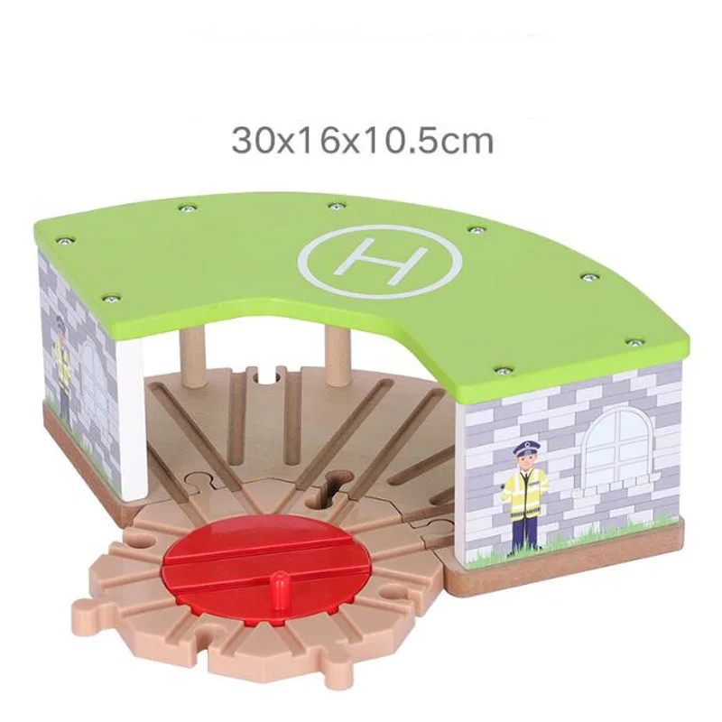 Новый деревянный трек для поезда аксессуары станции гаража серия Деревянный