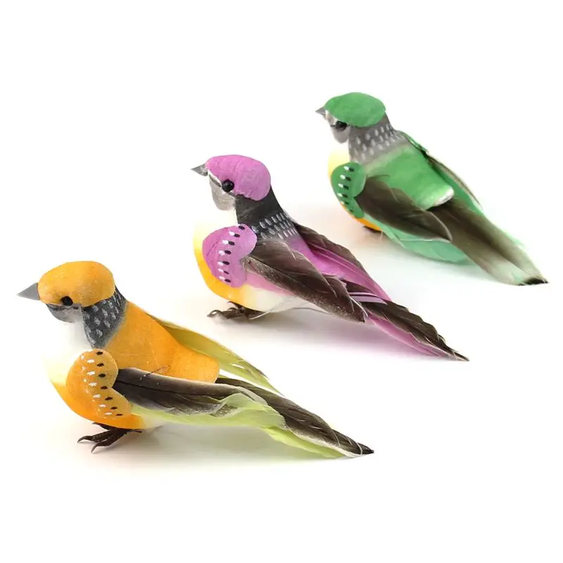 

12Pcs/Box 3D Artificial Foam Bird Simulation Model Imitation Ornament DIY Crafts For Home Garden Party Decoration